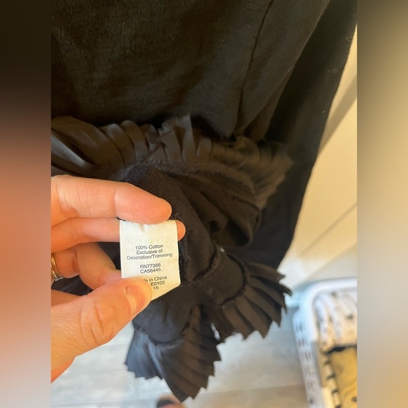 J. Crew Black Crewneck Sweatshirt With Pleated Trim,  M 100% Cotton - Picture 5 of 8